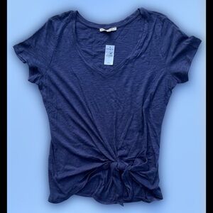 ❗️(3 for $24--Bundle for Offer) One Eleven Navy Blue Front Tie V-Neck Tee